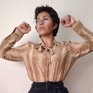 Vintage silk zebra print blouse
